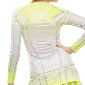Lucky In Love Pleat It Up Long Sleeve Women's Tennis Top ~ Size M